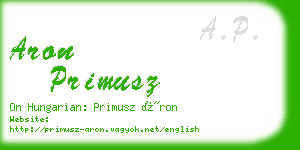 aron primusz business card